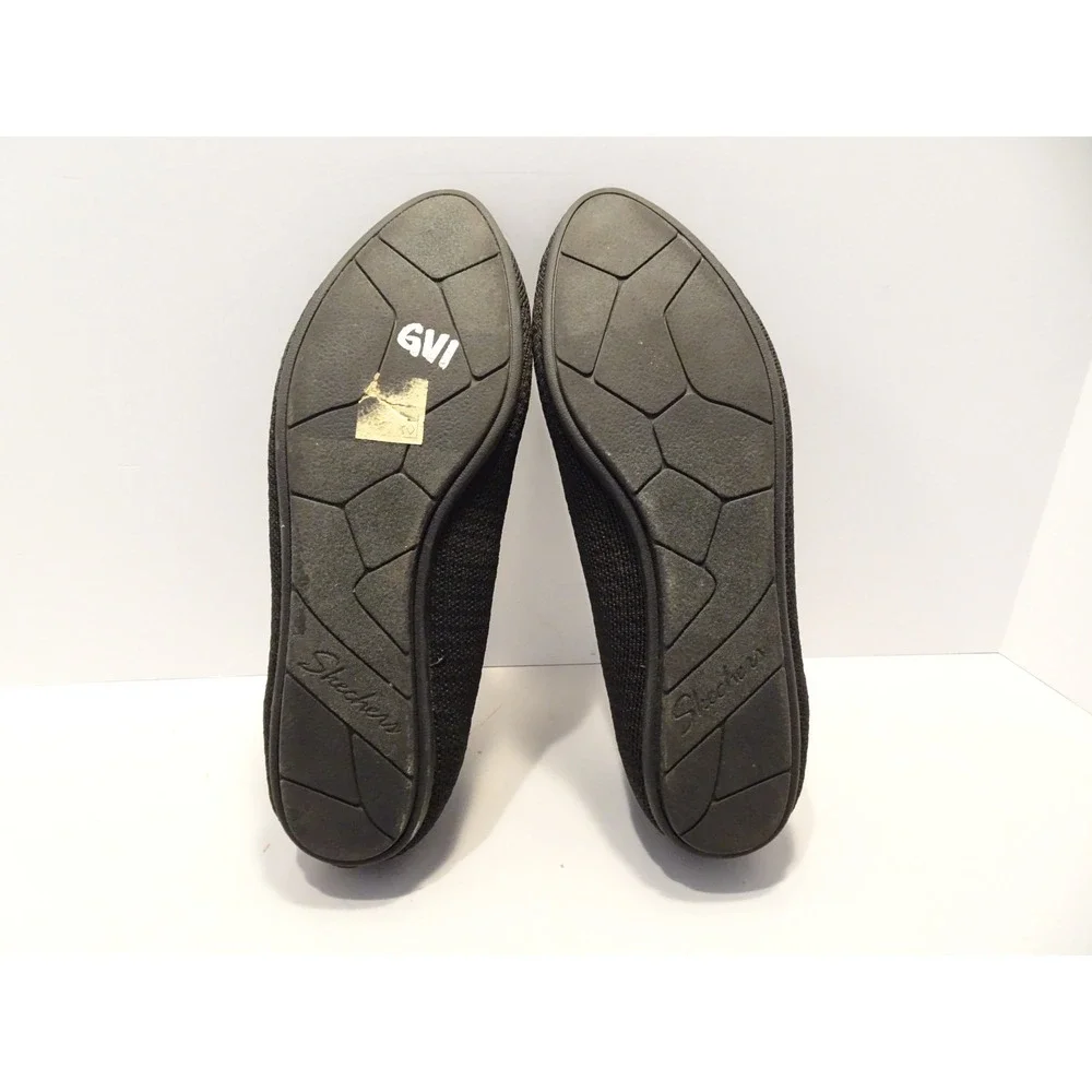 Skechers Cleo 2.0 Love Spell Black Stretch Fit Knit Ballet Flats 158343 Size 11